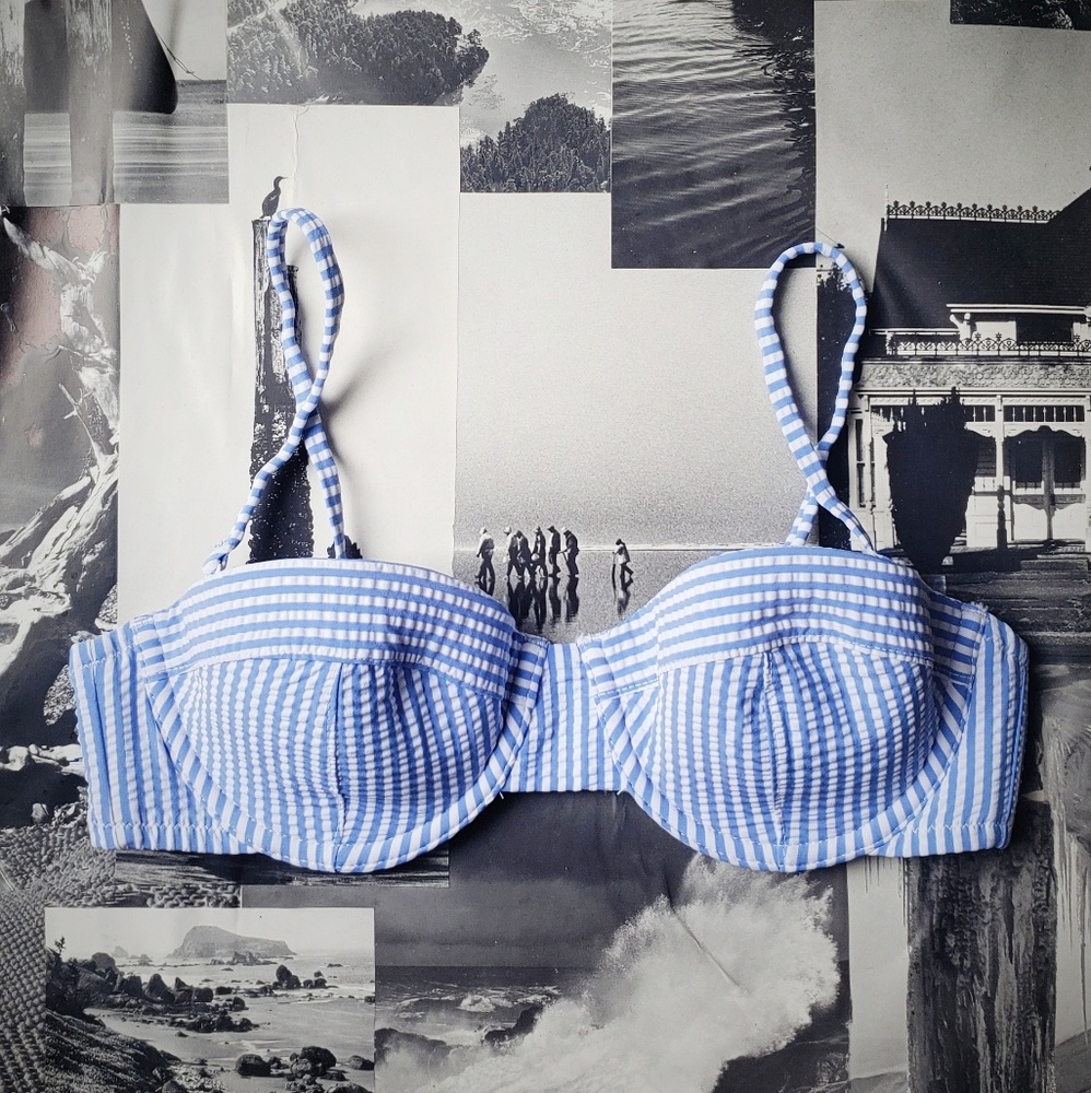 NWT • J.Crew | Blue & White Striped Bikini Top